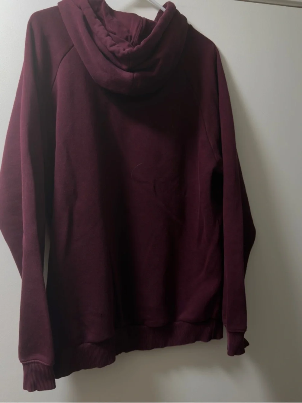 adidas Pullover Hoodie in Burgundy with White Trefoil - Picture 3 of 3